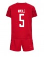 Dänemark Joakim Maehle #5 Heimtrikotsatz für Kinder WM 2022 Kurzarm (+ Kurze Hosen)